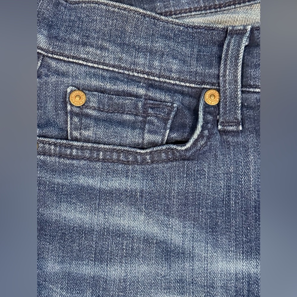 7 For All Mankind Gwenevere Slim Straight Jeans Medium Wash Size 27 - Picture 3 of 8